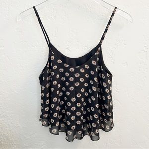 Liberty Love Black Sunflower Cropped Camisole Size XS
